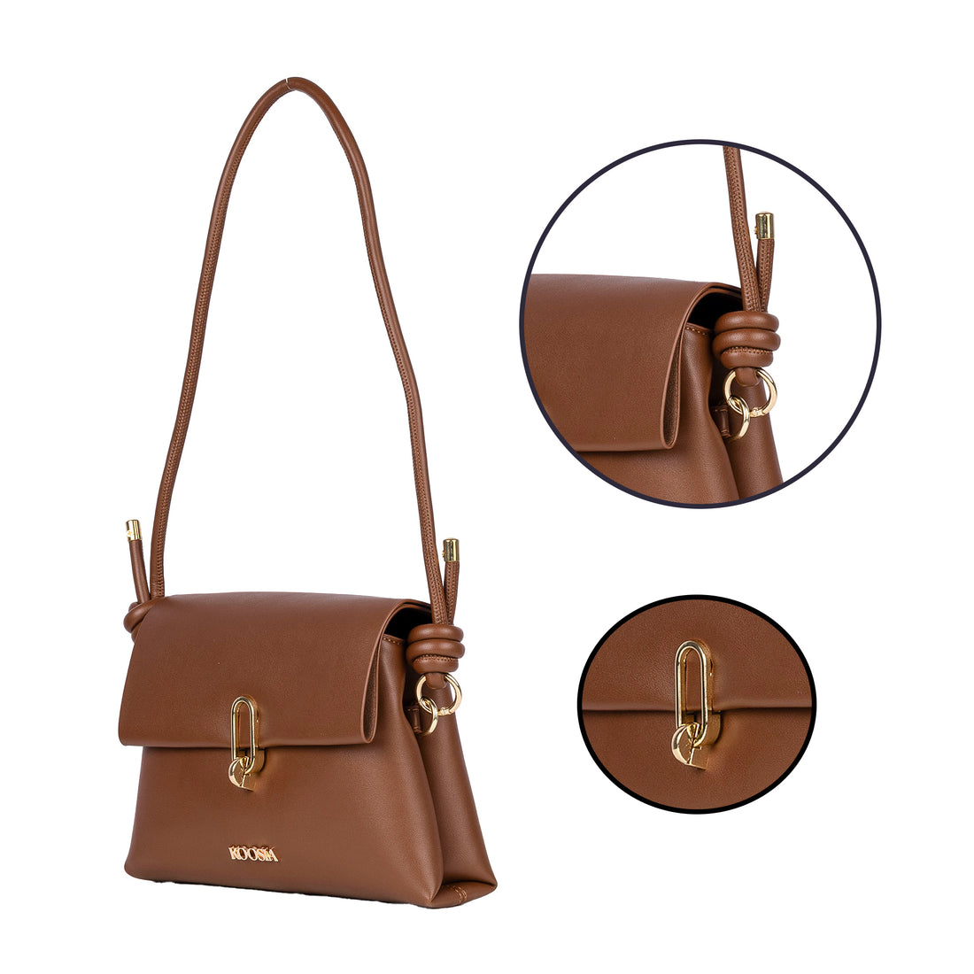 Woody Walnut Evergrace Crossbody Short Handle Bag
