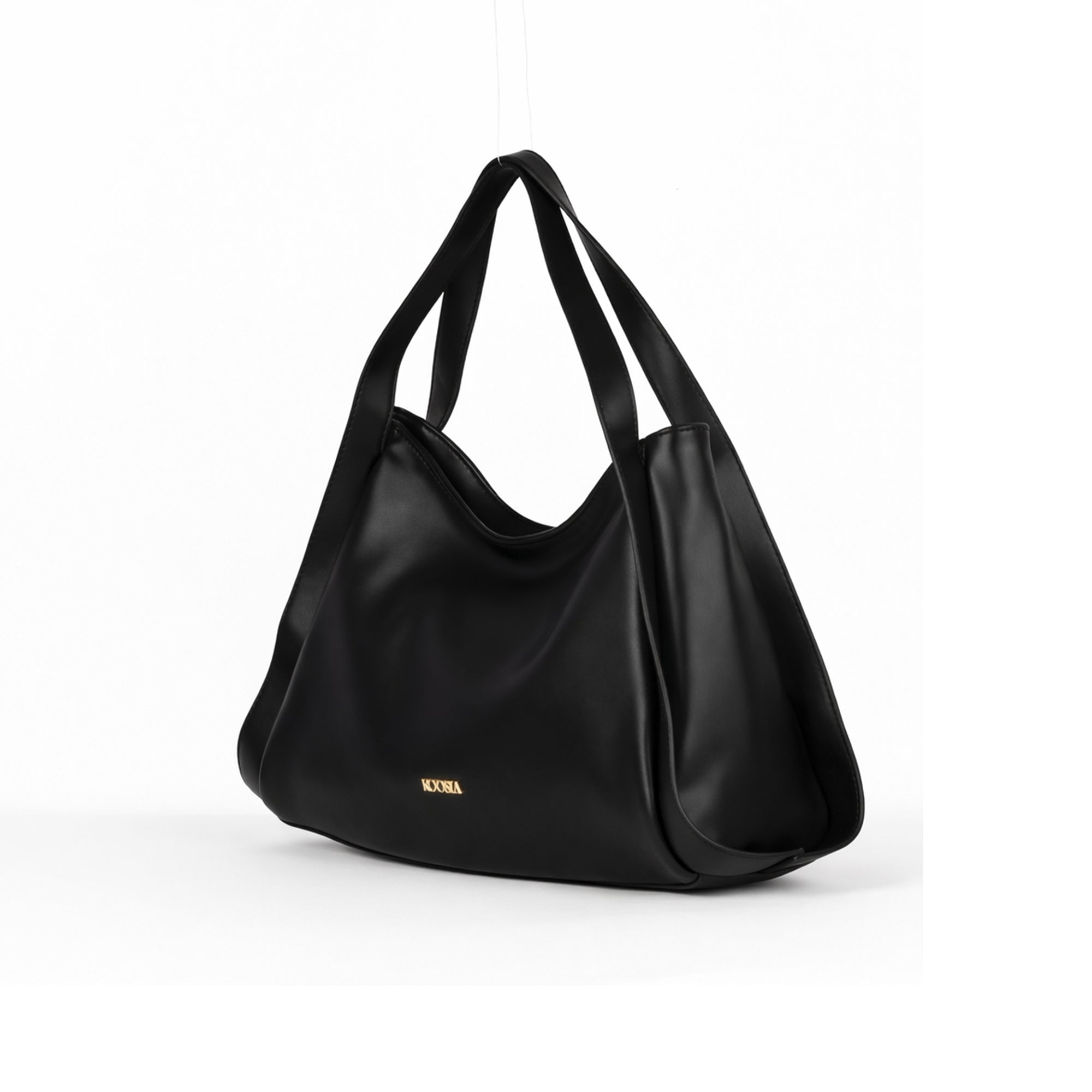 Dark Soft Touch Short Handle Shoulder Bag